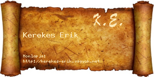 Kerekes Erik névjegykártya